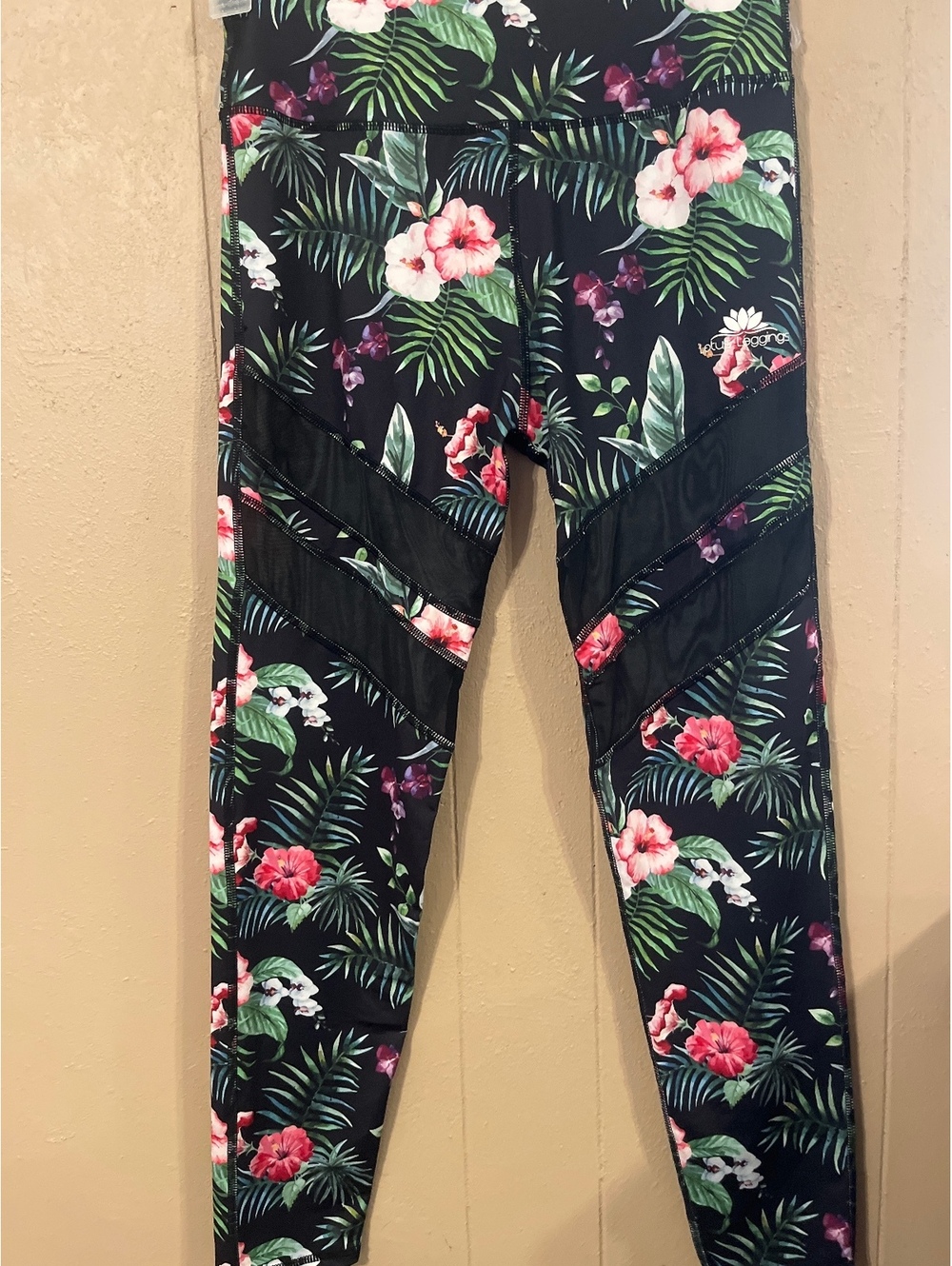 Lotus Leggings XL Floral Tropical Print Athletic Leggings